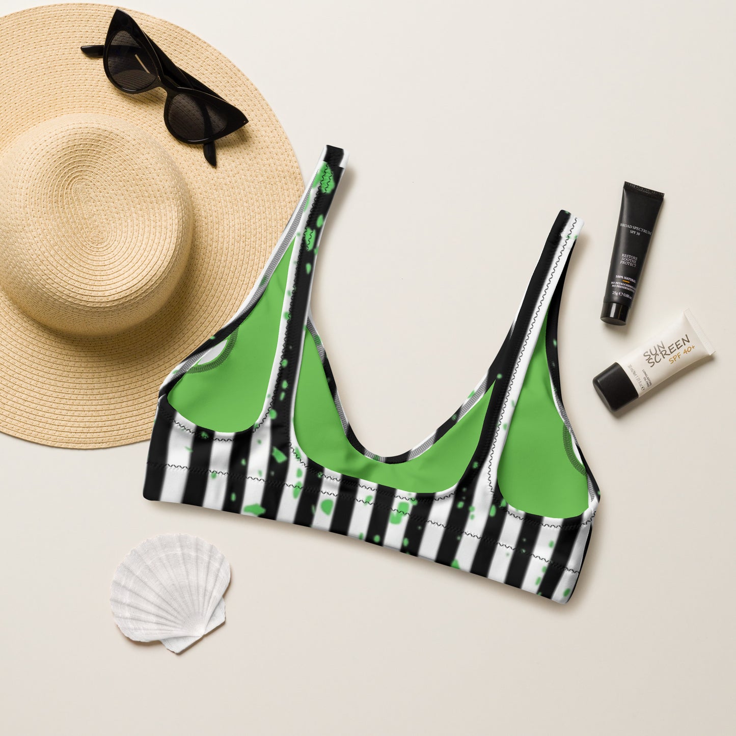 Beetlejuice Inspired padded bikini top