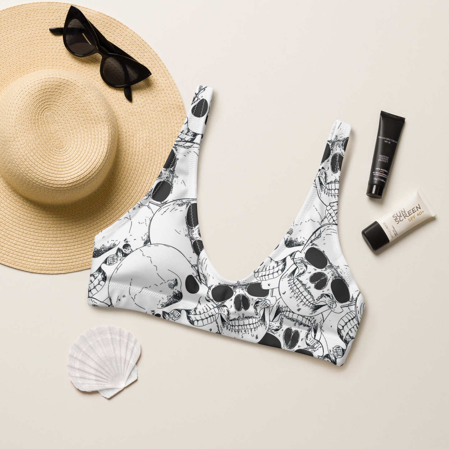 Skull padded bikini top