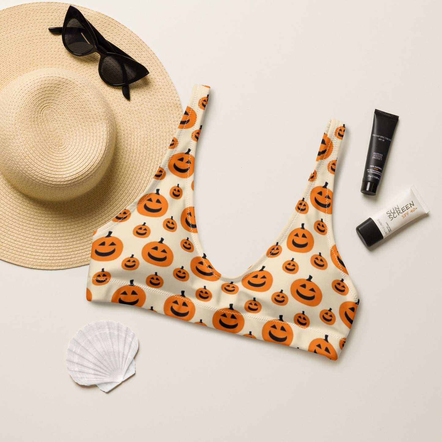 Jack-O-Lantern padded bikini top